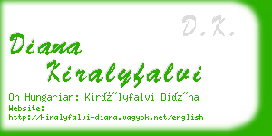 diana kiralyfalvi business card